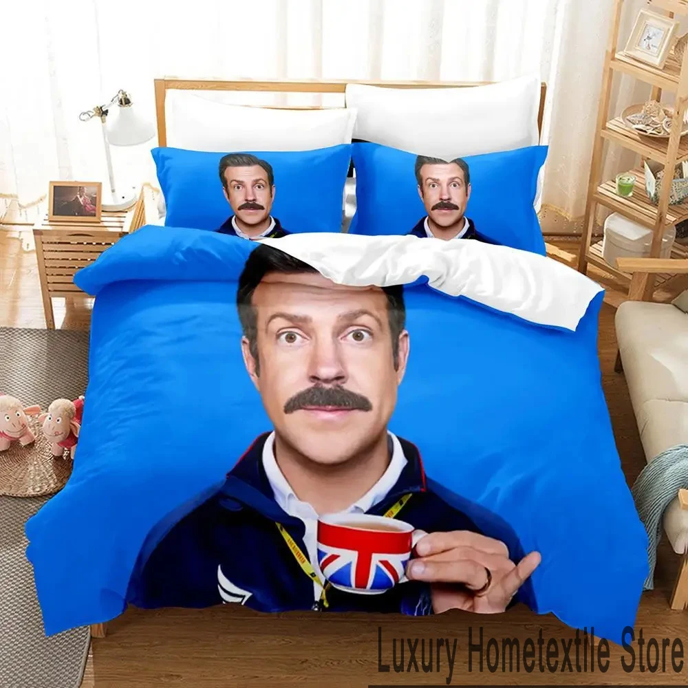 3D Print Ted Lasso Bedding Set Duvet Cover Bed Set Quilt Cover Pillowcase Comforter king Queen Size Boys Adult Bedding Set