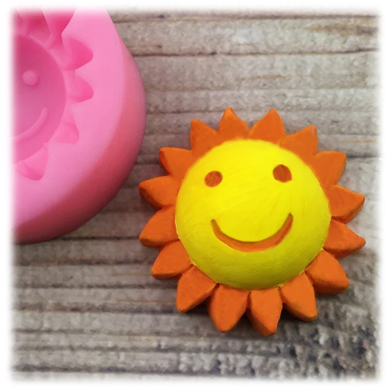 การ์ตูน SMILE Sun ดอกทานตะวันซิลิโคน Fondant สบู่ 3D เค้กแม่พิมพ์ Cupcake Jelly Candy ช็อกโกแลตตกแต่งเบเกอรี่เครื่องมือ FQ2819