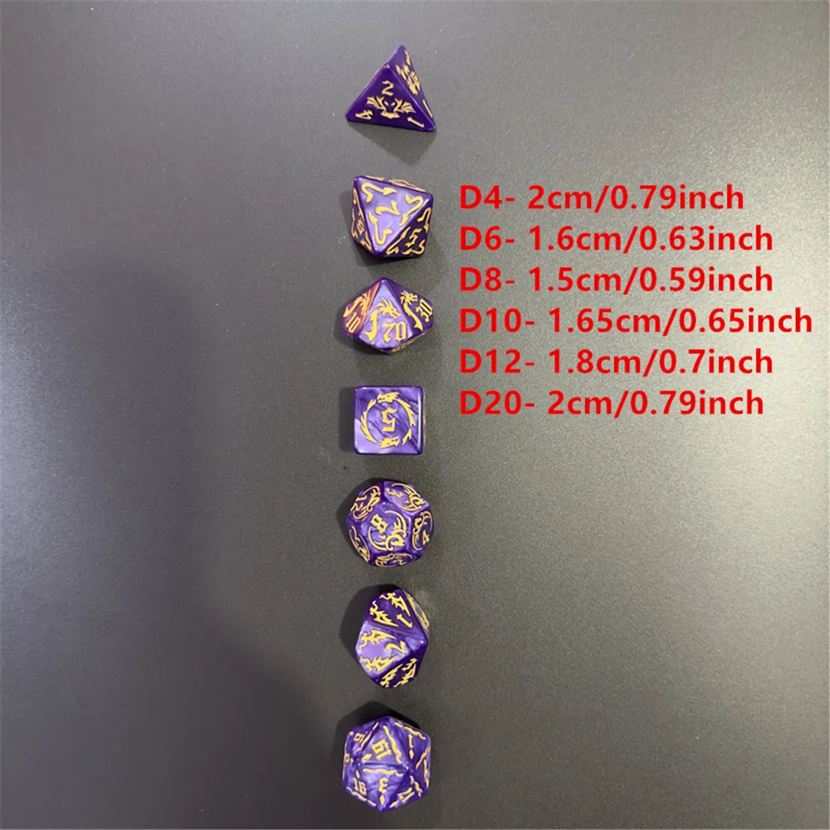 7pcs/set Of New Pattern DND Dice Set D4 D6 D8 D10 D12 D20 Multi-sided Dice For TRPG Board Game High Quality