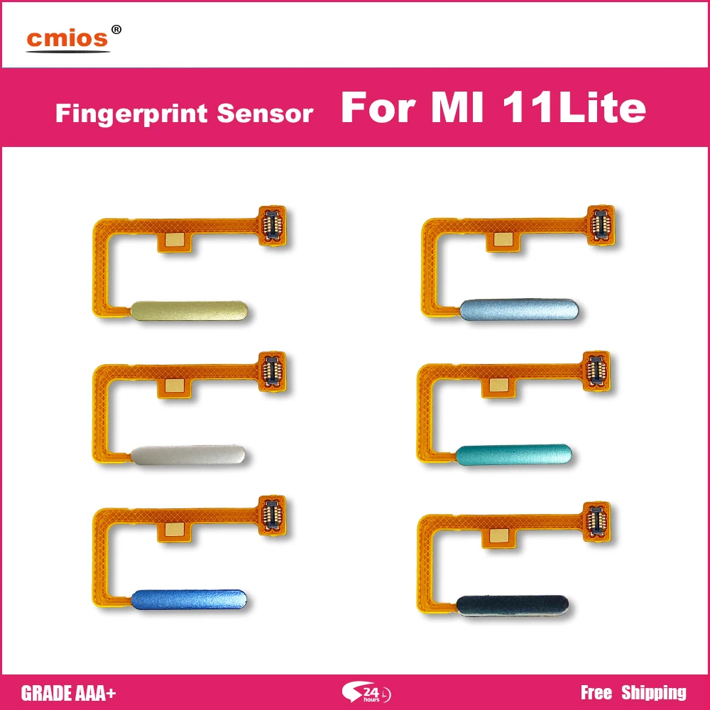 For Xiaomi Mi 11 Lite Fingerprint Sensor Home Return Key Menu Button Flex Ribbon Cable 100% Original