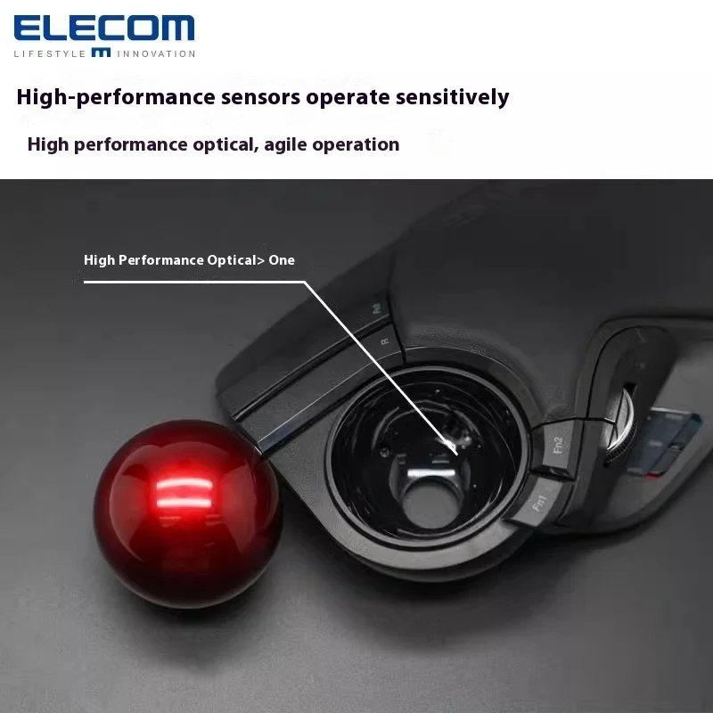ELECOM ماوس عمودي مريح ماوس كرة التتبع ماوس لاسلكي 2.4G 10 أزرار قابلة للبرمجة تخصيص كمبيوتر مكتبي لـ AutoCAD