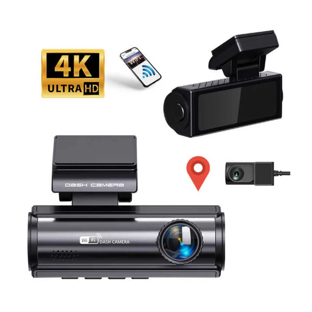 

3,2-дюймовый видеорегистратор с двумя объективами Ultra HD Real 4K Автомобильный видеорегистратор WIFI GPS Задний вид Ночное видение WDR Видеорегистратор 24H Парковка