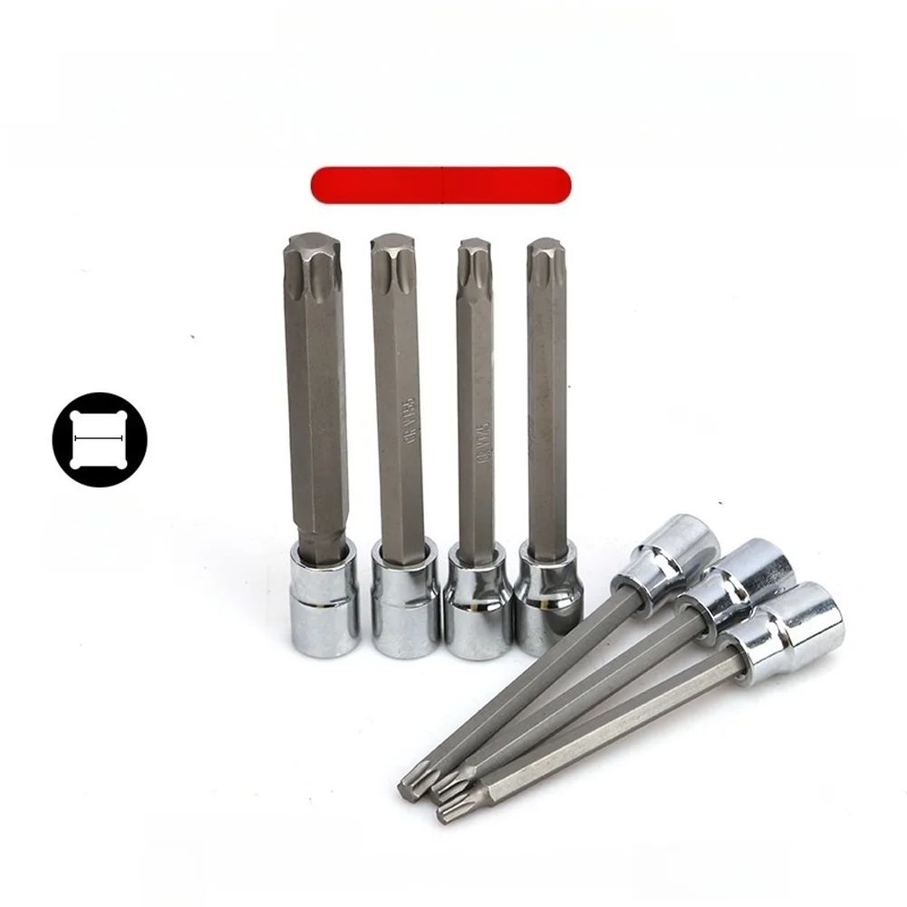 7-Piece For Torx Socket Set for 3/8 Inch Drive Tools with T40 T45 T50 T55 T60 Bit Sizes and 110mm Extended Socket Length