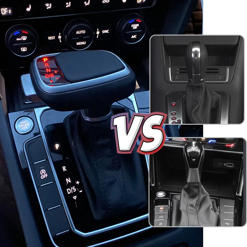 Automatic transmission Led Leather Gearbox Handle Gear Shift Knob Cover for Volkswagen Golf Passat Tiguan Mk6 Mk4 Magotan