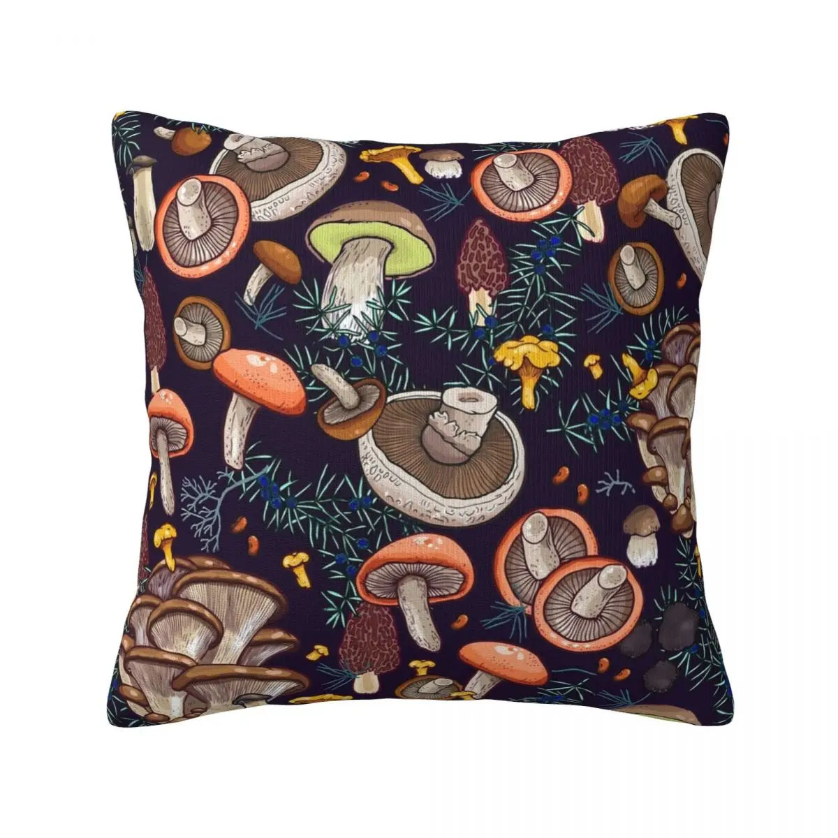 Dark Fantasy Forest Pillowcase Mushroom Print Spring Luxury  Travel Zipper Cover