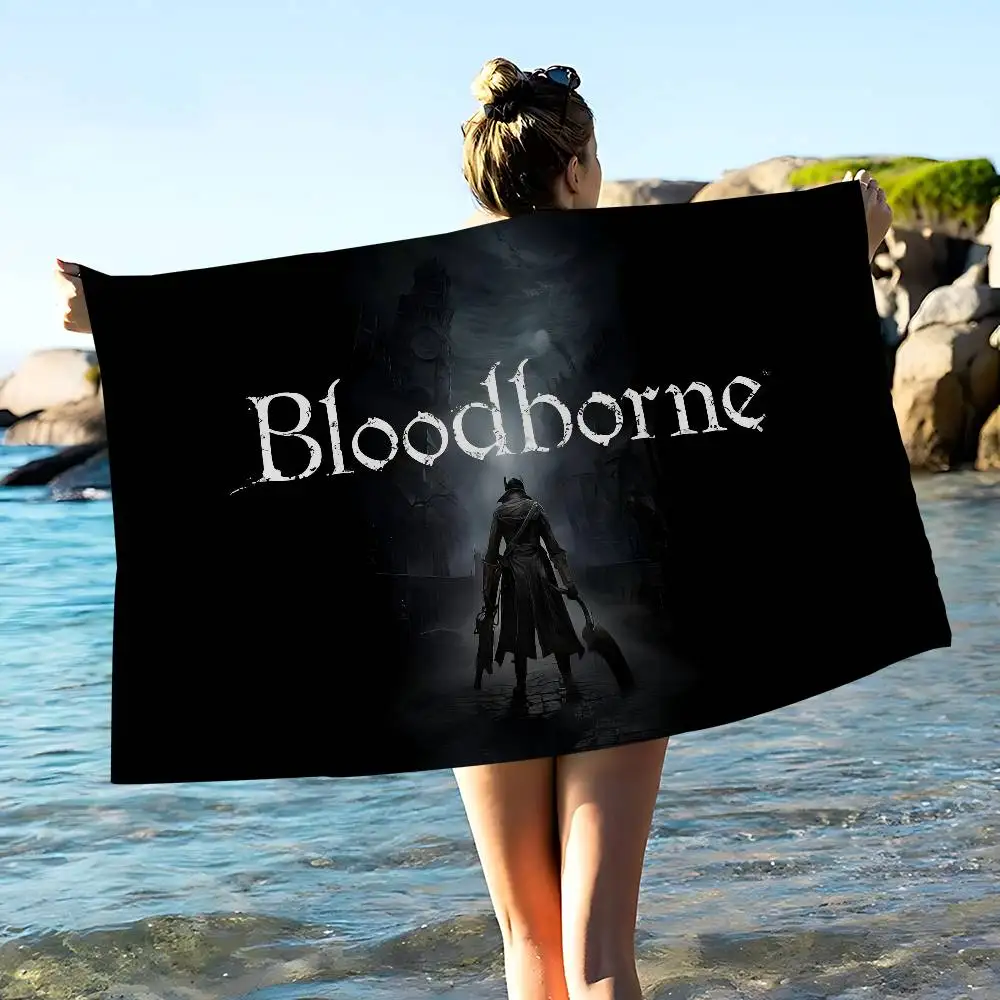 Dark Hunter B-Bloodborne Game Microfiber Beach Towel Absorbent Quick dry Soft Yoga Swimming Resort Mountain Climbing Towel