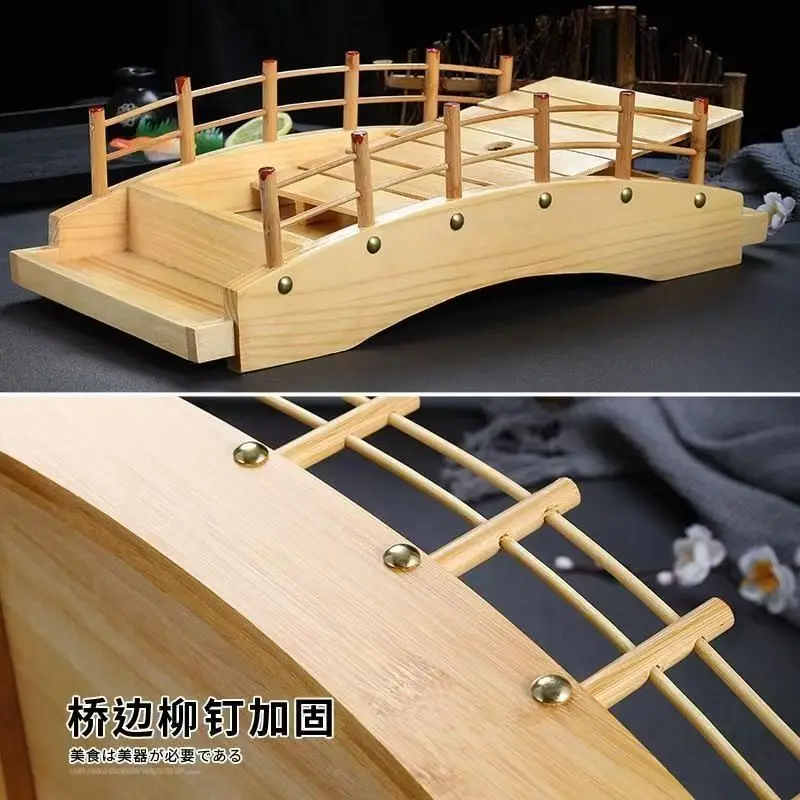 Bamboo Sushi Bridge Sashimi Sushi Holder Japanese and Korean ware Japanese Cuisine Sashimi Platter Curved Bottom Arched Bri