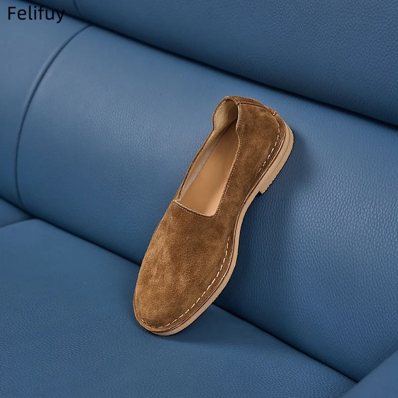 Cow Suede Man Loafers Luxury Genuine Leather Casual Shoes For Men Boat Shoes Handmade Men Slip on Driving Shoes Male Moccasins - view 3