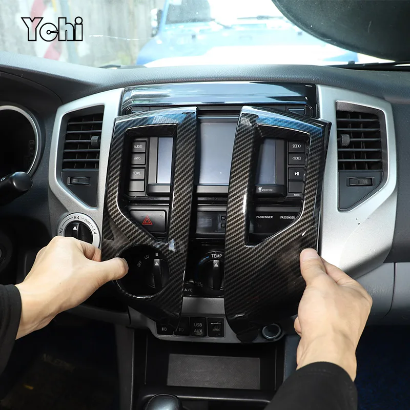 

Для Toyota Tacoma 2011-2015 ABS углеродное волокно/красная Автомобильная стандартная декоративная рамка Автомобильные аксессуары