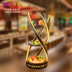 Customized luminous fruit tray rack by bar manufacturer, KTV snack tray, nightclub VIP multi-layer wrought iron fruit tray rack