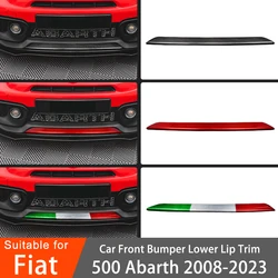 Carbon Fiber Decorative Stickers Car Front Bumper Lower Lip Interior Modifications Accessories  For Fiat 500 Abarth 2008-2023