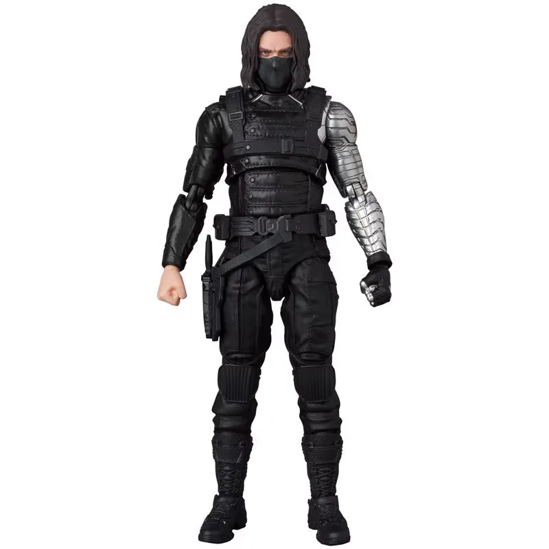 Original Genuine Medicom Toy Mafex Winter Soldier Bucky Barnes No.203 15cm Male Soldier Action Model Art Collection Toy Gifts