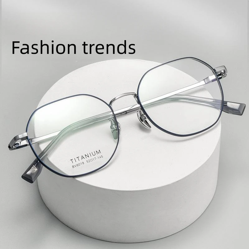 FIRADA Fashion Ultra Light Pure Titanium Eyeglasses Retro Comfortable Luxury Glasses Prescription Eyewear Frame Men Women BV6019