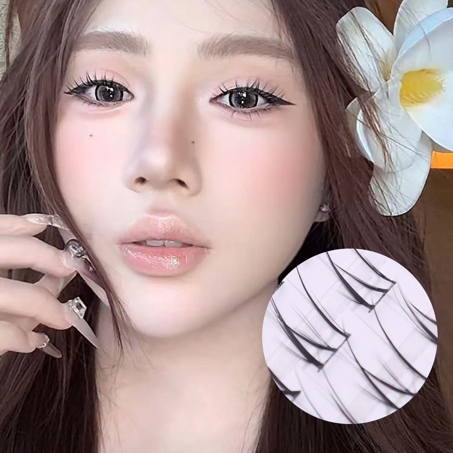 Bande dessinée Magnolia irrégulière côté volant faux cils 3D individuel grappe cils grande capacité Extension de cils beauté