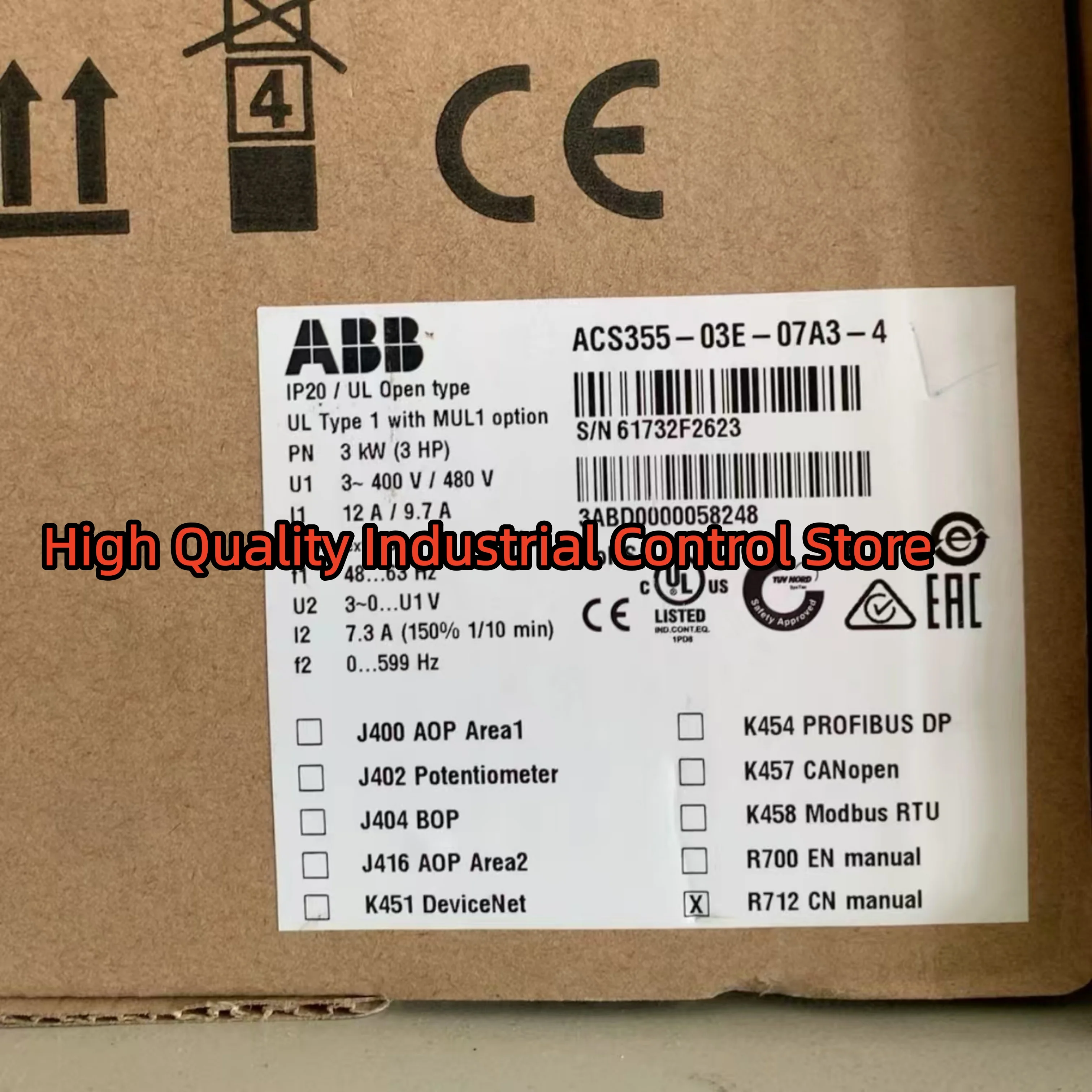 

ACS355-03E-07A3-4 Frequency Converter ACS380-040S-02A6-4 100%NEW