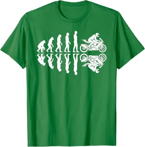 Lustiges T-Shirt mit Motiv „Menschliche Evolution zum Motorradfahrer“, Y2k-Motorrad-Evolution-Design, lustiges Motorrad-T-Shirt für Herren – Detail 11