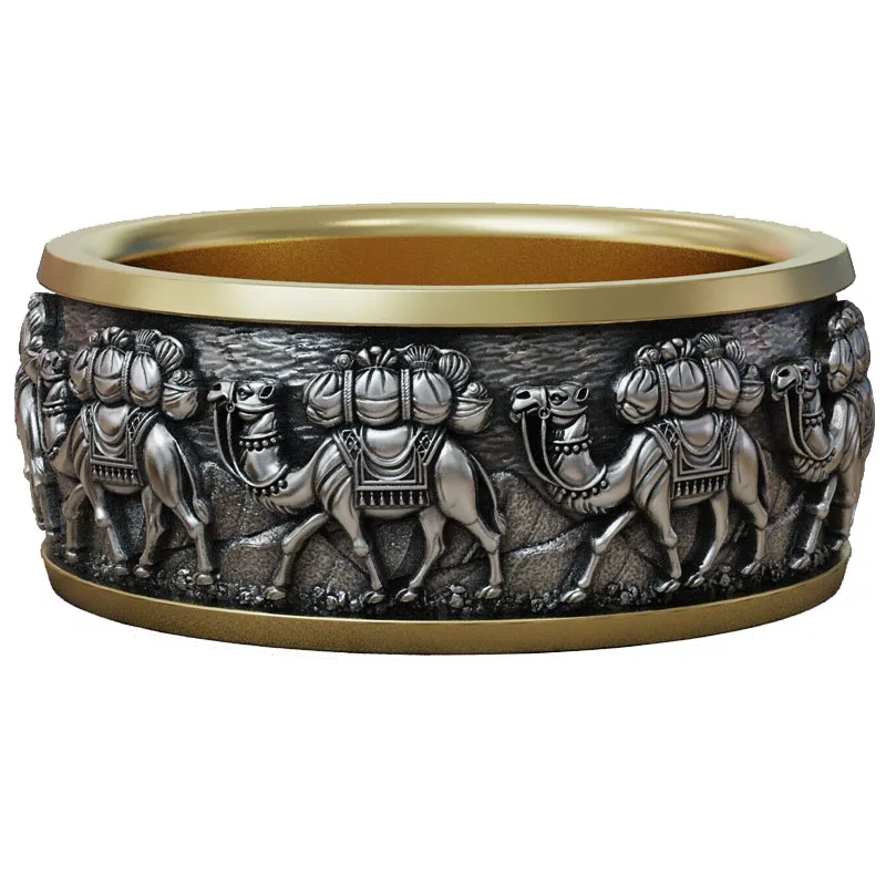 

11g Silk Road Caravan Ring: Camel Caravan band Ring Customized 925 SOLID STERLING SILVER Many Sizes Rings sz6-13