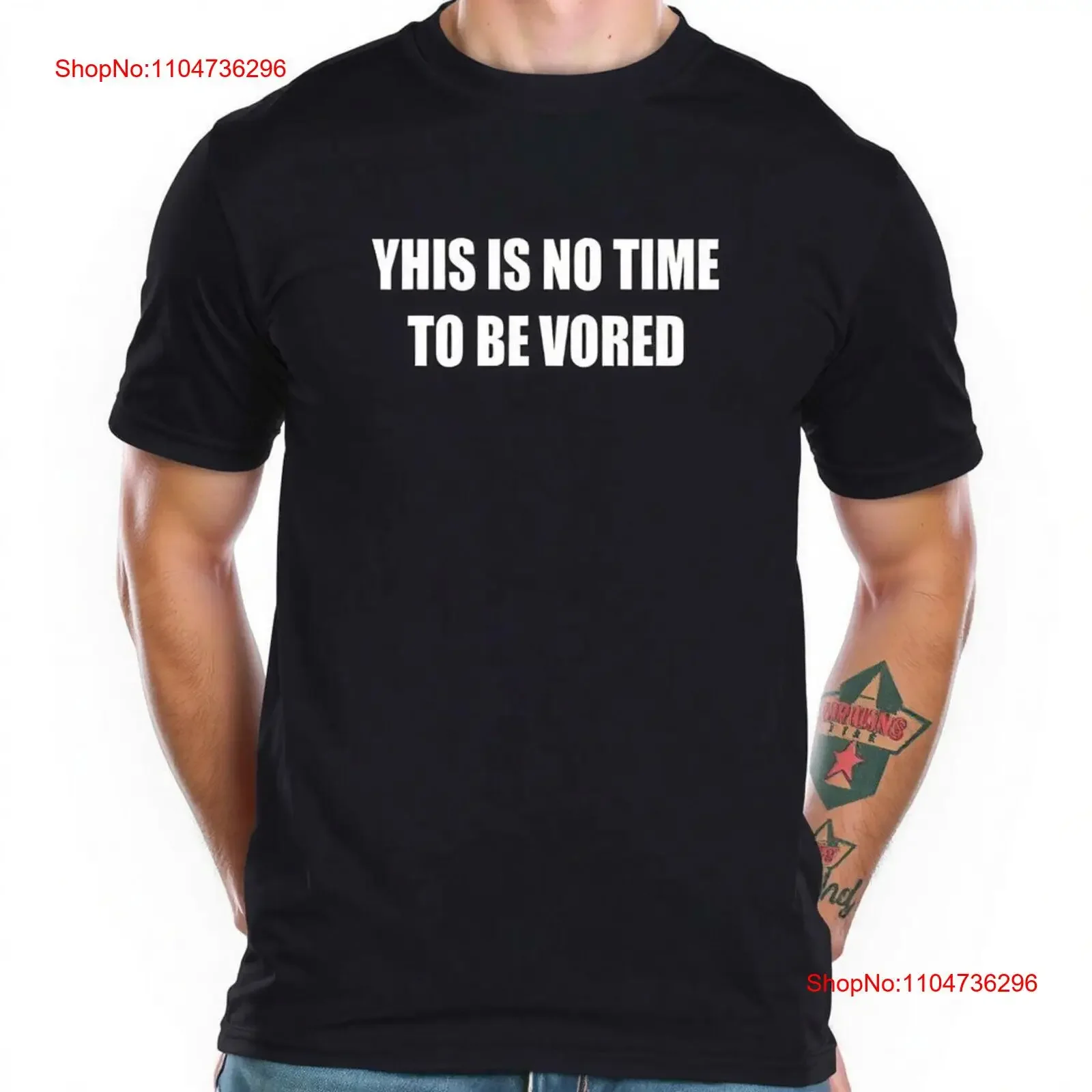 

Bold Statement T Shirt YHIS IS NO TO BE VOREd Soft Black All cotton vintage Washed homme Stylish Breathable Comfortable graphic