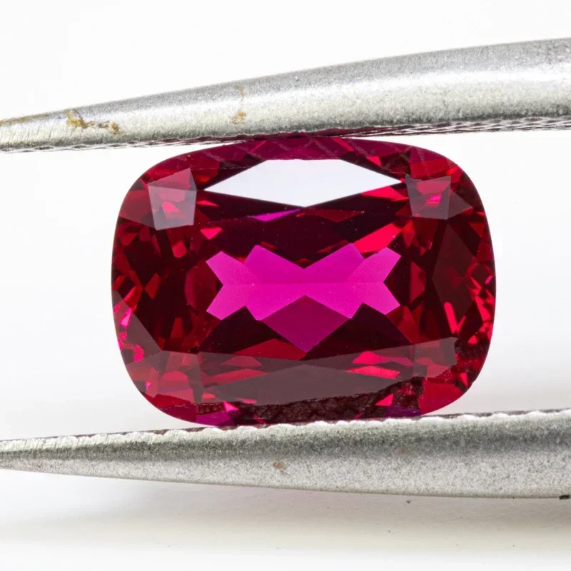 

NEW Lab Grown Ruby Red Color Rectangular Cushion Shape VVS1 For Charms DIY Jewelry Making Material Selectable AGL Certificate