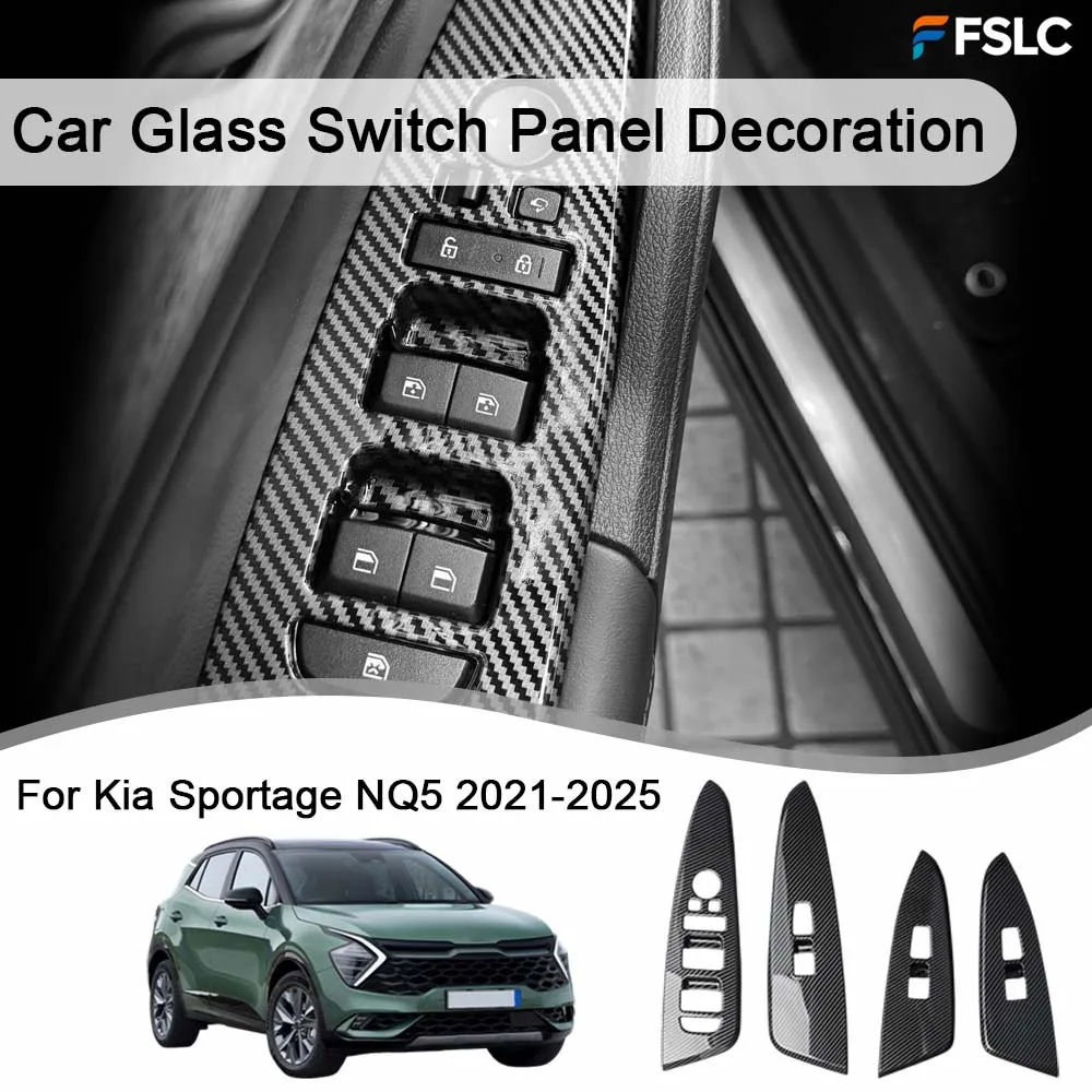 

Car interior decoration Car Glass Switch Panel Decoration For Kia Sportage NQ5 2021-2025 Carbon Fiber Car Styling Upgrade