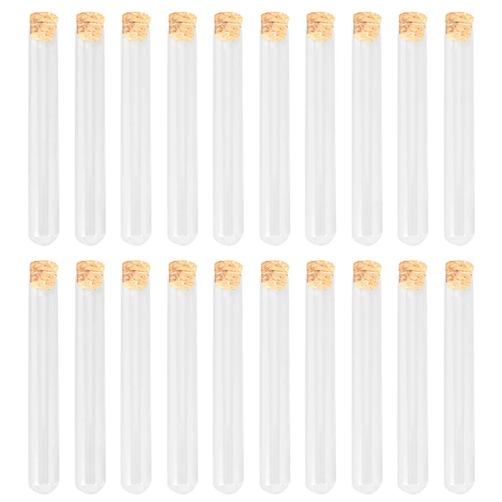 

20 Pcs Test Tube Glass Tubes Science Experiment Party with Caps Propagation for Plants Candy