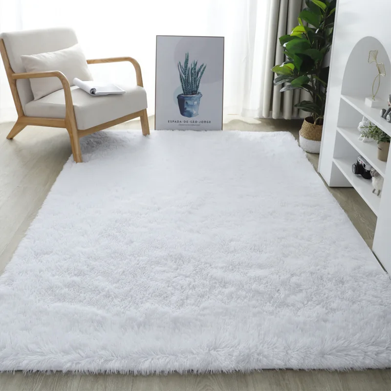 Thick Plush Carpet Living Room Decoration Home Soft Shaggy Lounge Rug Fluffy Children\'s Play Mat Bedside Velvet White Floor Mats