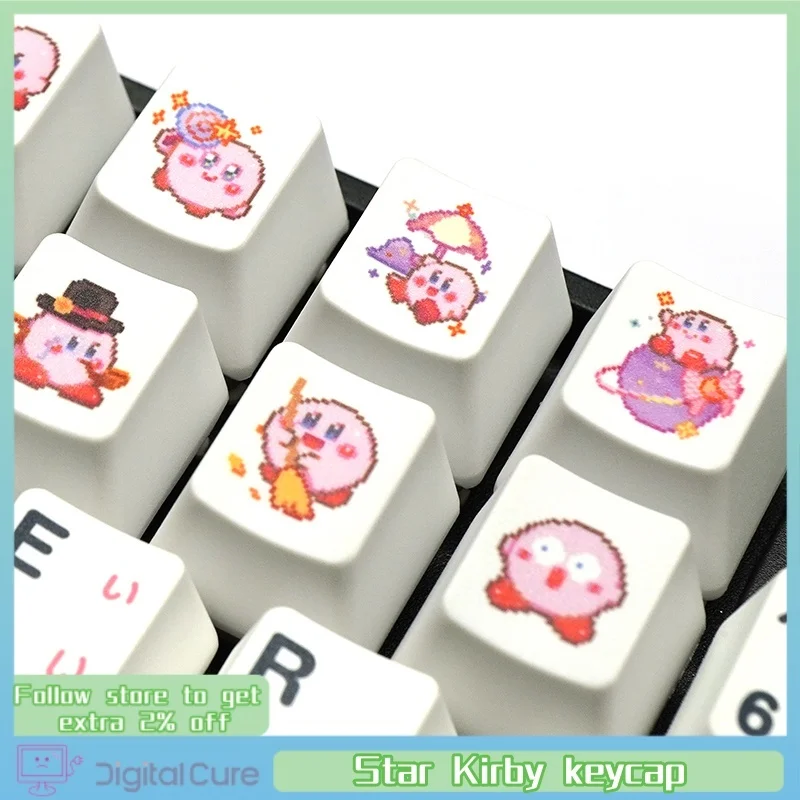 Pink Piggy Elf Anime Theme Keycaps 1pce Cute Cartoon Heat sublime Personality Pbt Keycaps no Transparent Mechanical Key Cap