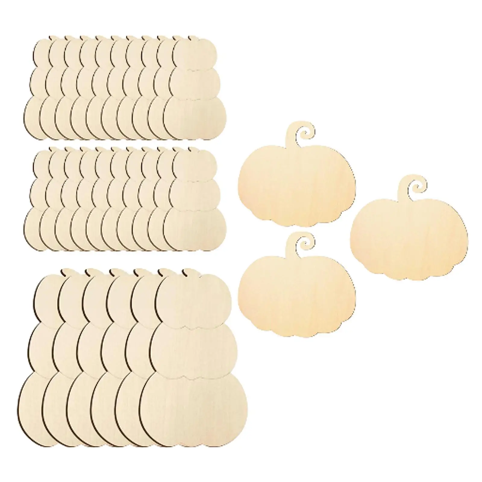 Potongan Labu Kayu Belum Jadi, Bentuk Kosong DIY Ornamen Kayu Tanpa Cat untuk Musim Gugur