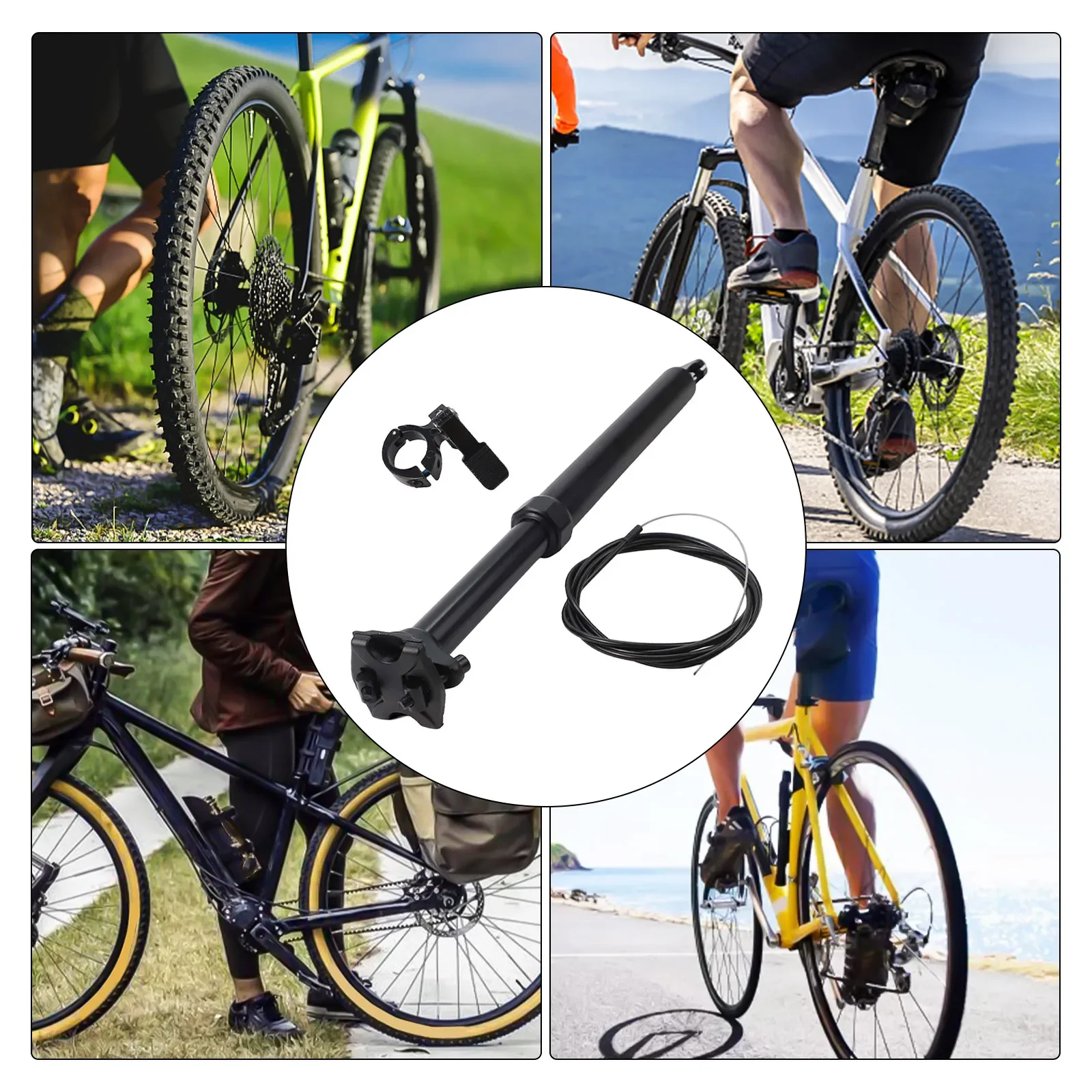 30 9mm Bicycle Seat Tube with Telescopic Design and Remote Control Lightweight Aluminum Alloy Enhances Riding Experience