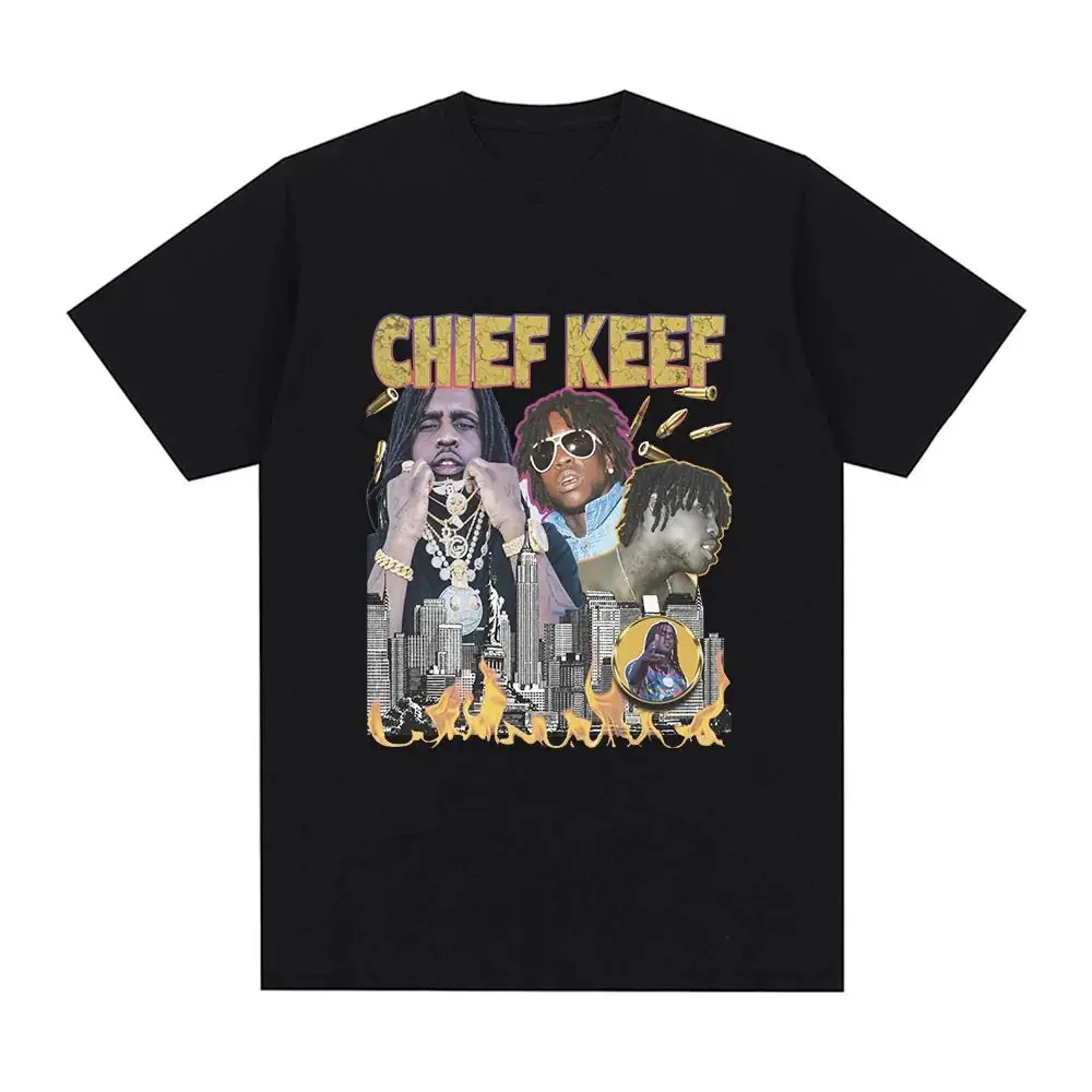 I Love Chief Keef T-Shirt Mode Lässig Kurzarm Vintage Gothic Oversized Print T-Shirts Hip Hop Lose Streetwear Unisex – Detail 19