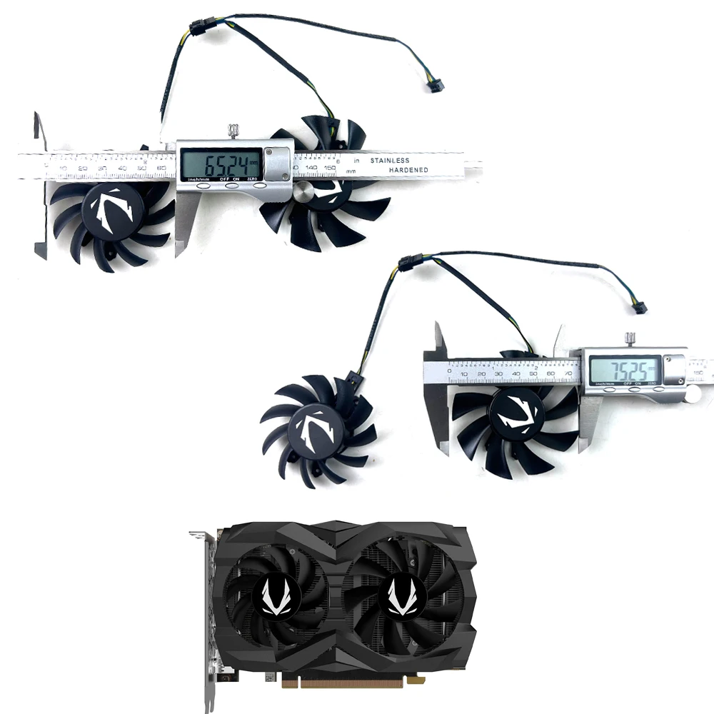 NEW Cooling Fan 65MM GA72S2U 75MM GA82S2H GTX1660S GPU FAN For ZOTAC GAMING GeForce GTX 1660 SUPER 1660Ti Twin ZT-T16620F-10L