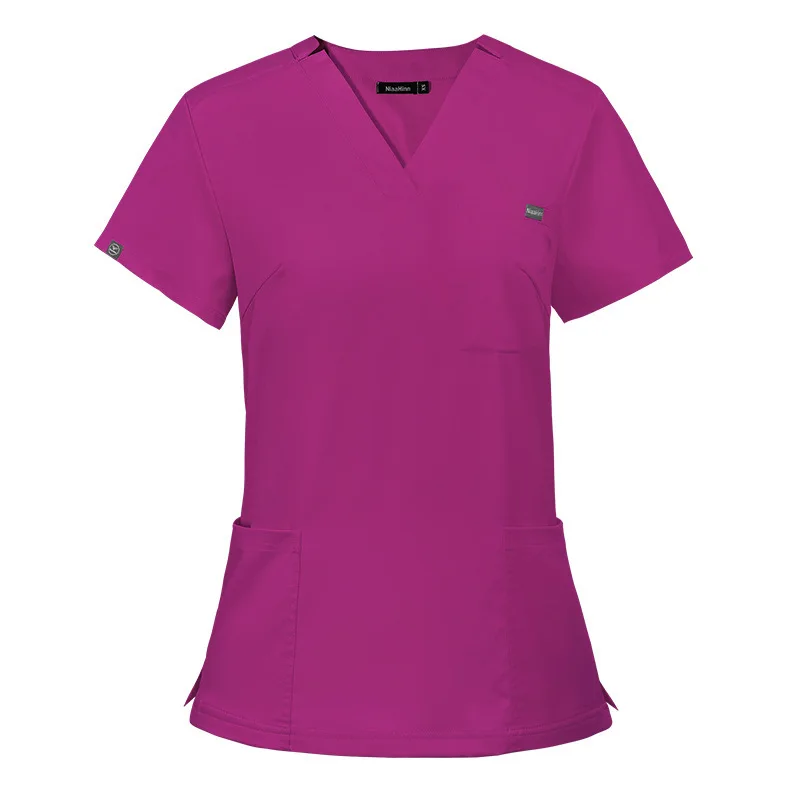 

Elastic Surgical Gown V-Neck Short Sleeve Hospital Nurse Uniform Set Women's Operating Room Scrub Top