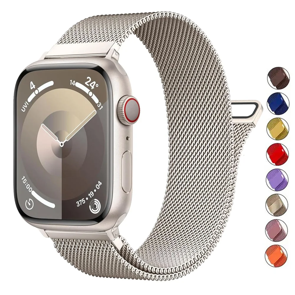 Milanese Strap For Apple Watch Band 45mm 44mm 40mm 49mm 41mm 38mm 42 44 mm Bracelet iwatch Series 9 3 6 5 SE 7 8 Ultra 2 strap