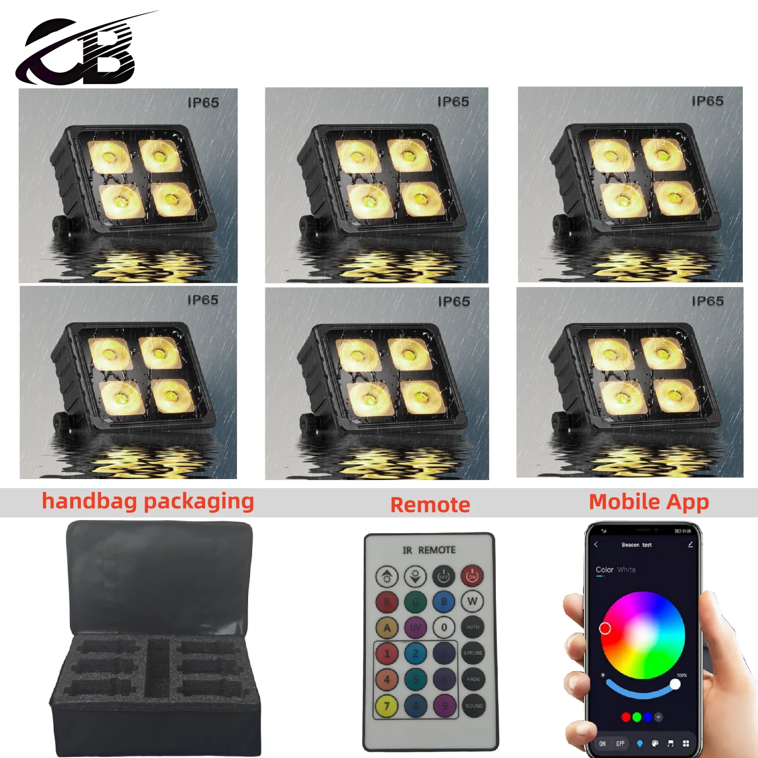 6PCS/waterproof remote  RGBWA UV  battery LED PAR/wireless WIFI battery led IP65 PAR light/ led walling wash lgiht  dj lamp
