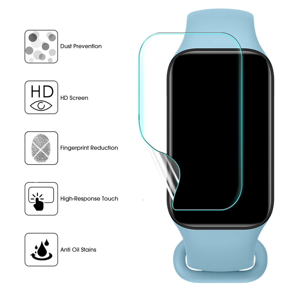 1-6PCS Hydrogel Film For Xiaomi Band 8 9 Active 8 Pro HD Protective Film Anti-Scratch Screen Protector For Mi Band 9Pro 9Active