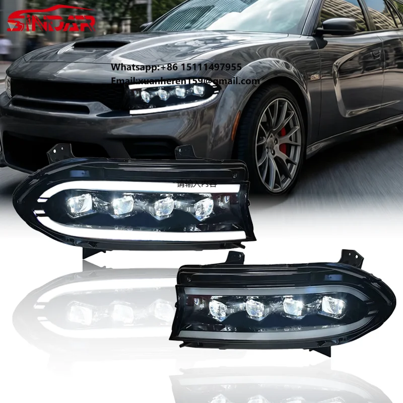 

SINDAR Animated Modified Headlight Assembly LED DRL for Dodge Charger SRT HellCat 2015-2021 Facelift 7 Th Gen 15-21 Wholesale