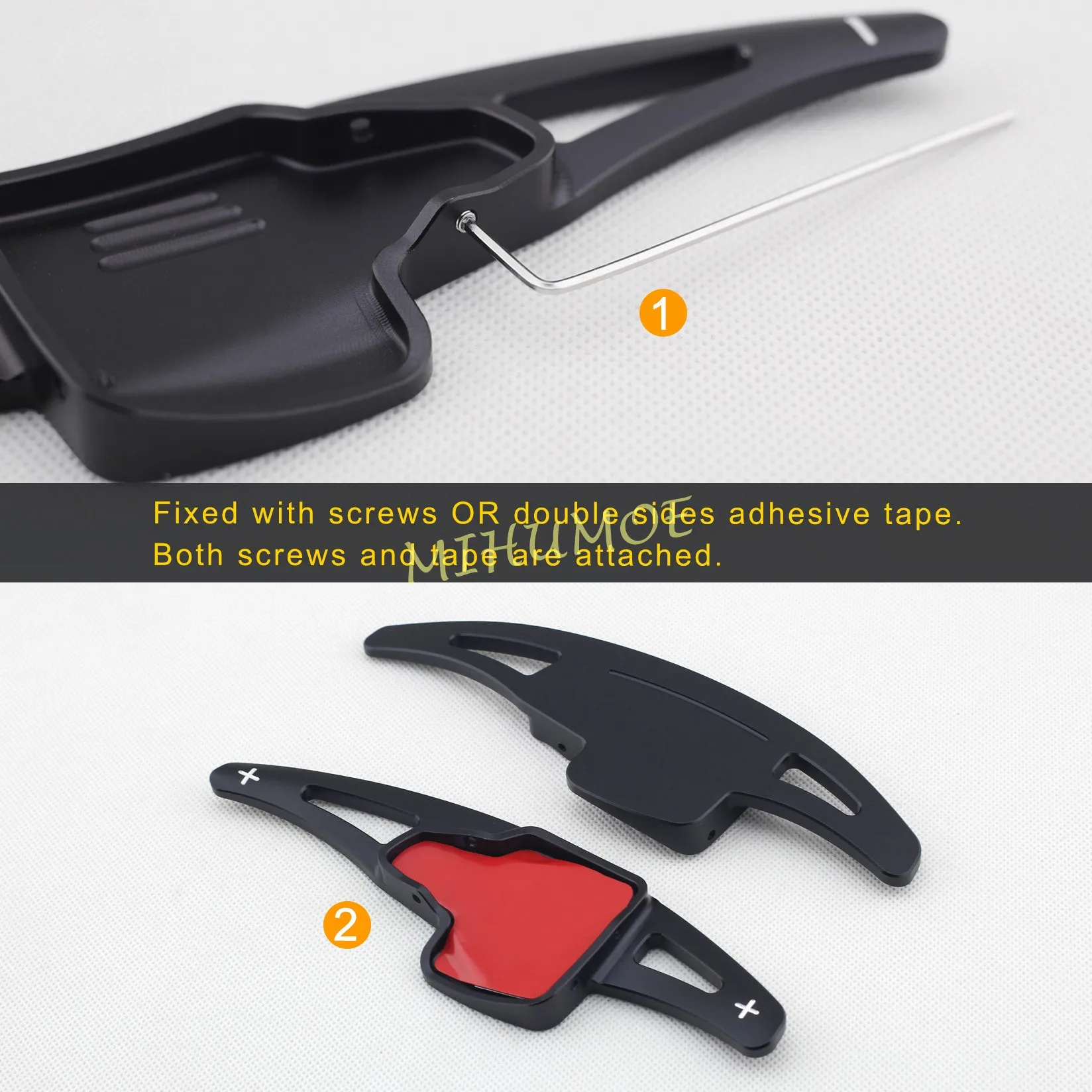 Aluminum Steering Wheel Shift Paddle Shifter Extension For Ford Kuga Escape Focus EcoSport Accessories Black view 5