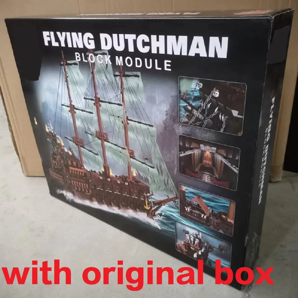 With Original Box 16016 3652PCS The Flying Dutchman Ship Pirate Building Blocks Bricks Educational Christmas And Birthday Gifts