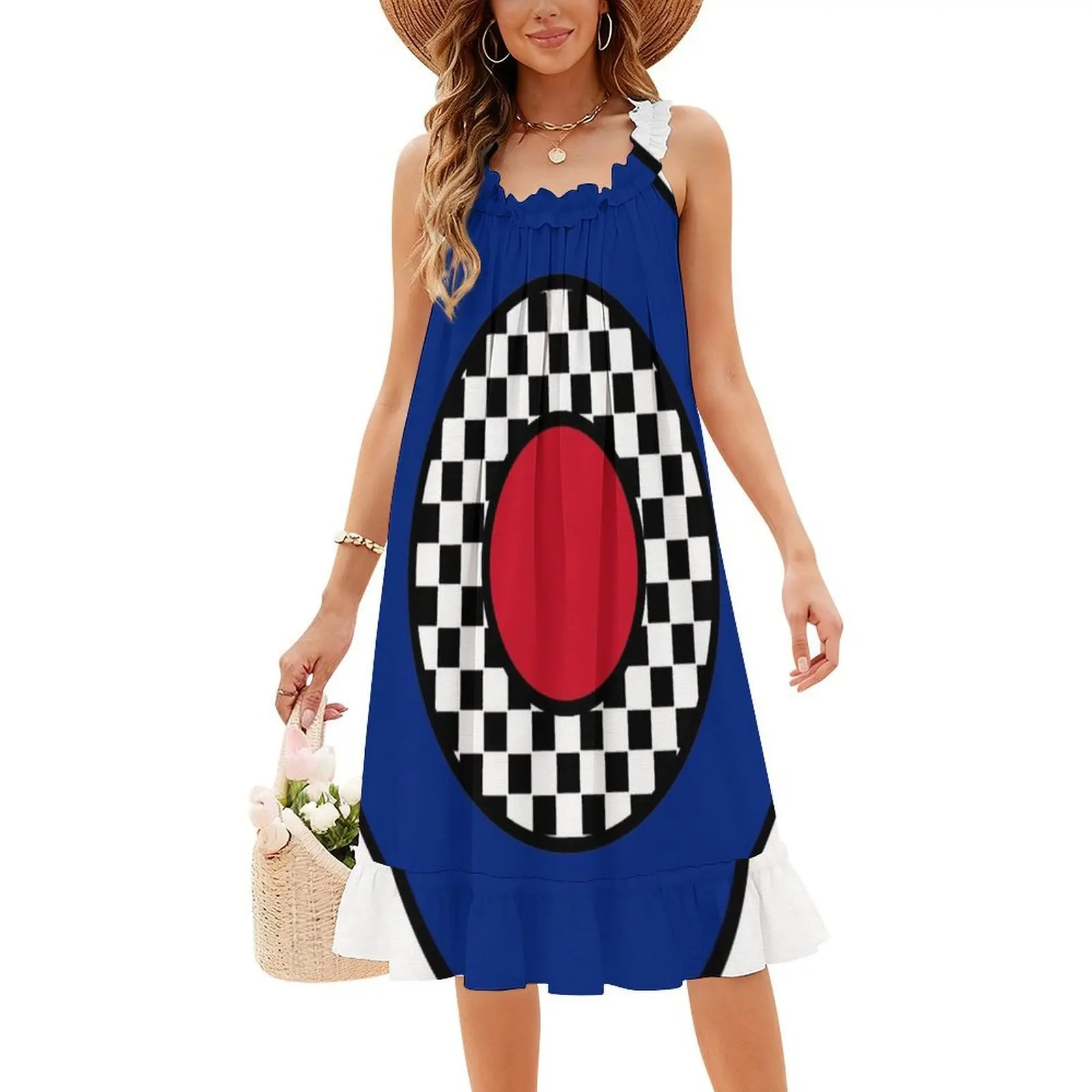 فستان قصير على طراز Preppy متقلب من Mod Target للنساء على شكل حرف a فضفاض مناسب فستان يوم غير رسمي سكوتر عازف سكوتر Lambretta Sc Uk #4