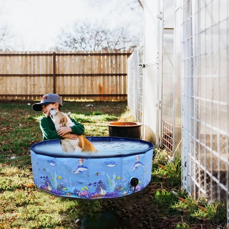 

Dog Pool Pet Pool Bathing Tub Scratch-Resistant Foldable Puppy Swimming Paddling Bathtub For Small Medium Animals Cats