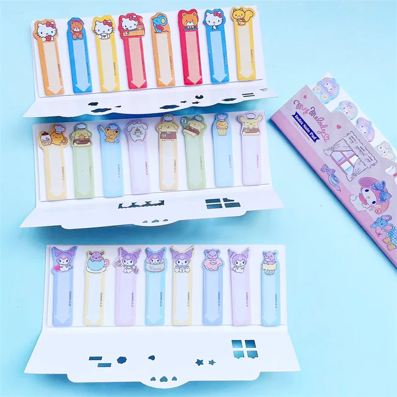 24pcs/lot Sanrio Melody Kuromi Cinnamoroll Memo Pad Sticky Notes Stationery Label Notepad Planner Sticker Post School Supplies