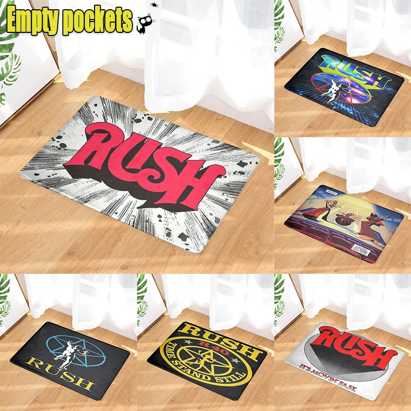 Rock Band Rush Doormat Decor Print Carpet Soft Flannel Non-Slip Doormat for Living Room Bedroom Bathroom Porch