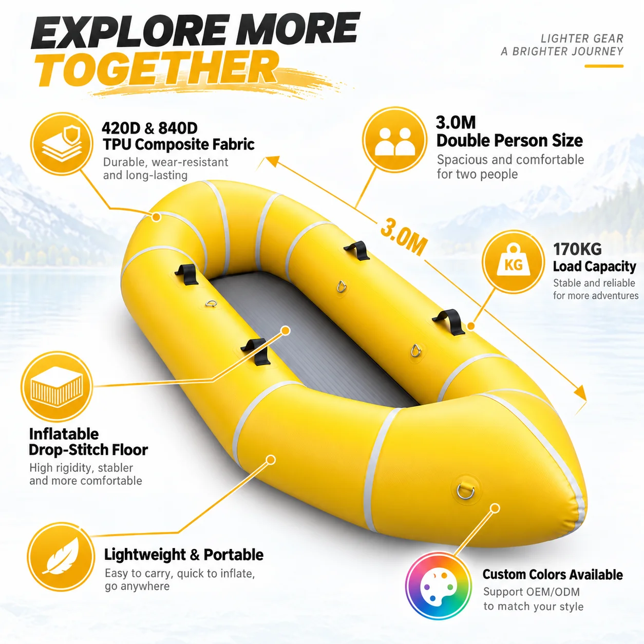 Caiaque Inflável 3M para 2 Pes - Inflatable Kayak 2 Person Drop Stitch avaliação e preço