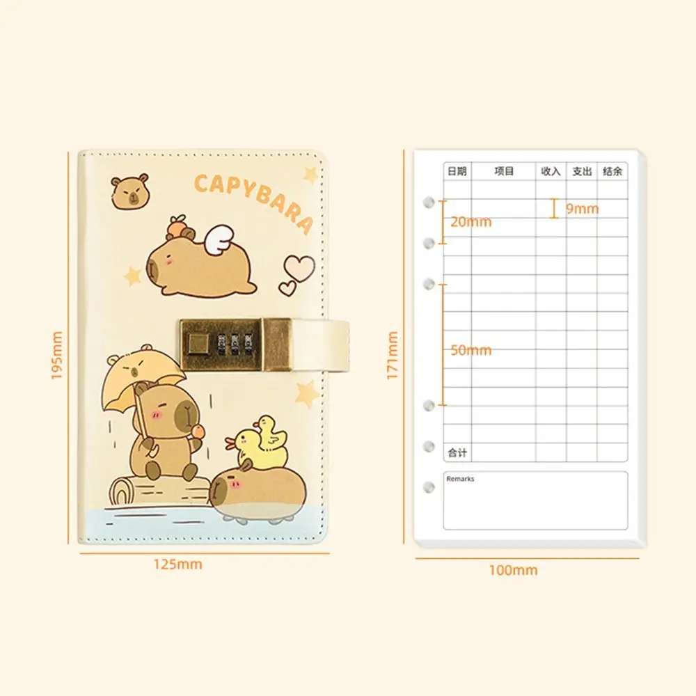 Capivara envelopes economia de dinheiro desafio grande capacidade à prova dwaterproof água envelope desafio pasta reutilizável com bloqueio de senha