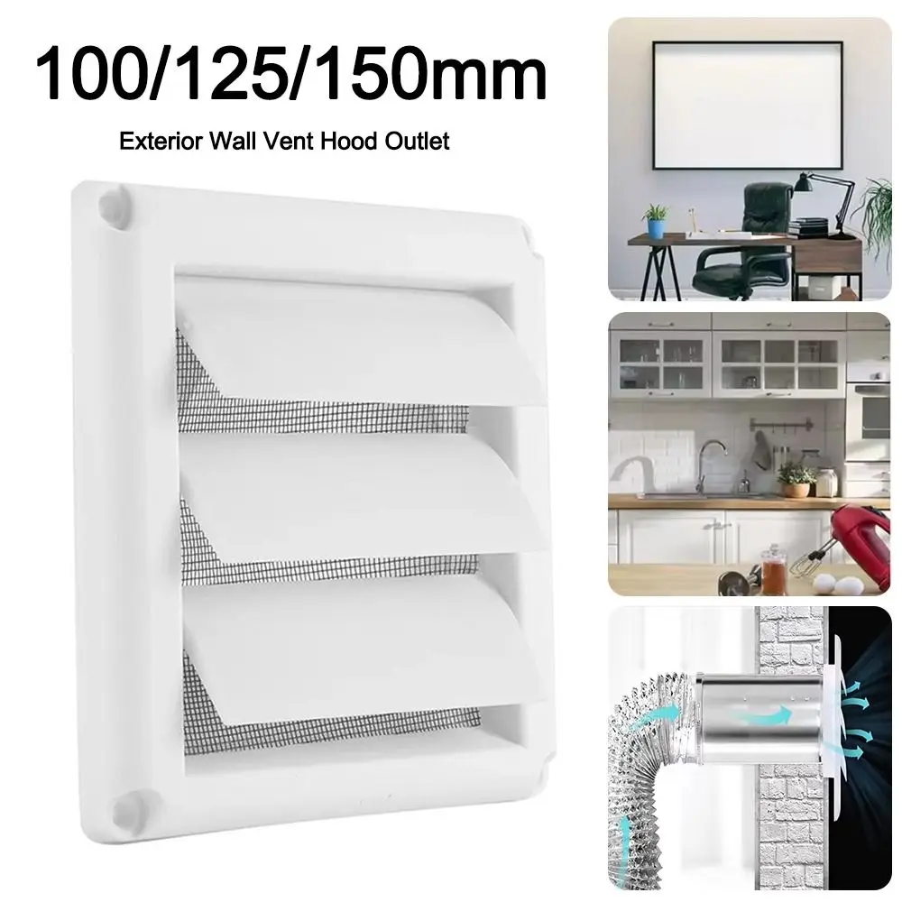 with Insect Screen Air Dryer Vent Cover Air System Net Cover Screen 150*150mm/200*200mm Ducts Shutter Spare Parts PP