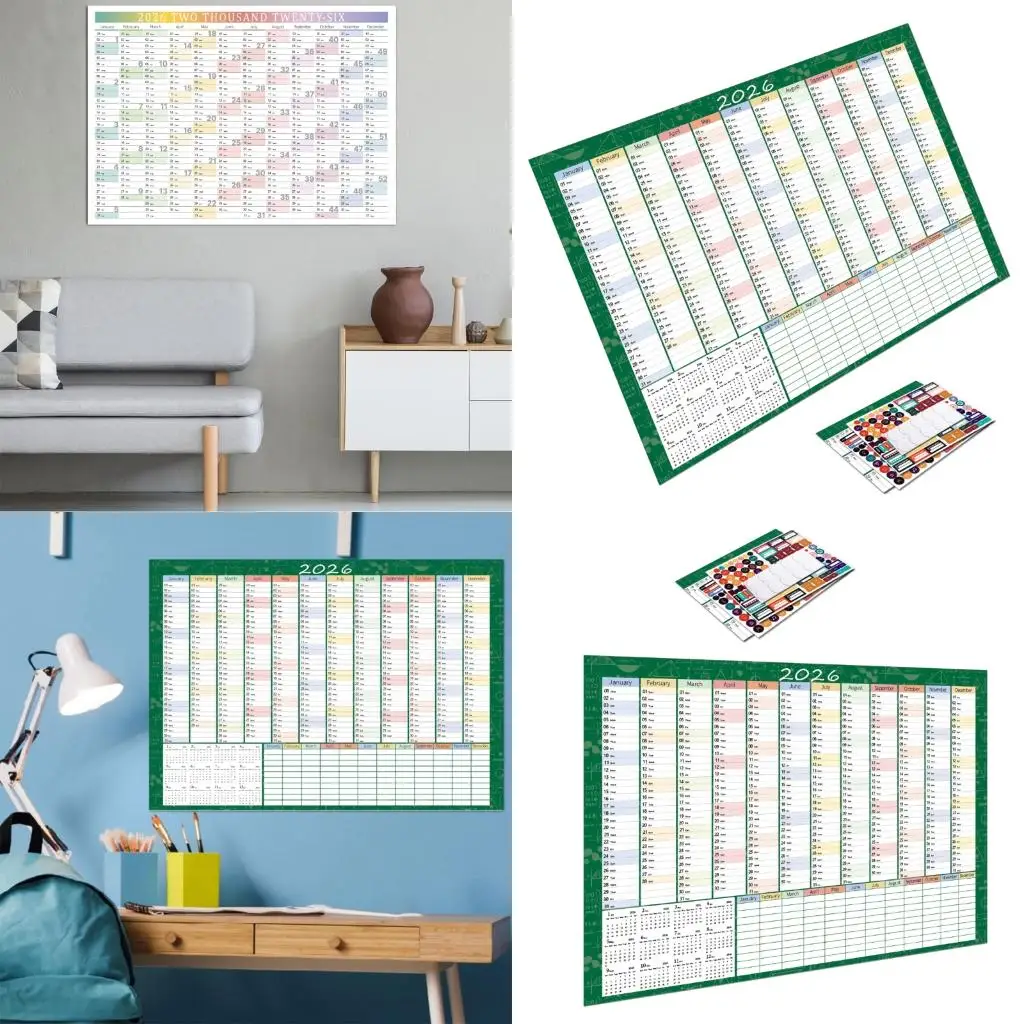 Premium Recycled Paper 2026 Wall Calendar For Language Learners Easy Mount