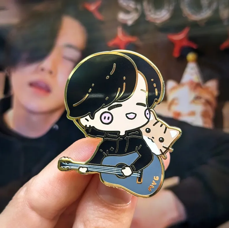 Guitar Yoongi & Cat Birthday Live Enamel Pin