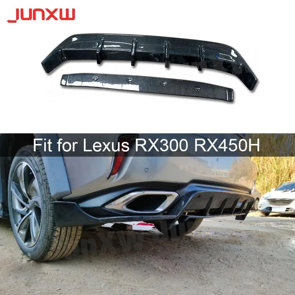 

Carbon Fiber Rear Lip Diffuser For Lexus RX300 RX450H 2016-2020 FRP Car Fins Shark Style Skid Plate Car Bumper Guard