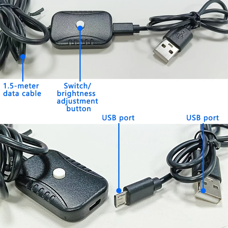 Ginghealy 5W head-mounted LED Headlight Adjustable High-Brightness Focused Spot Magnifier usb interface without battery