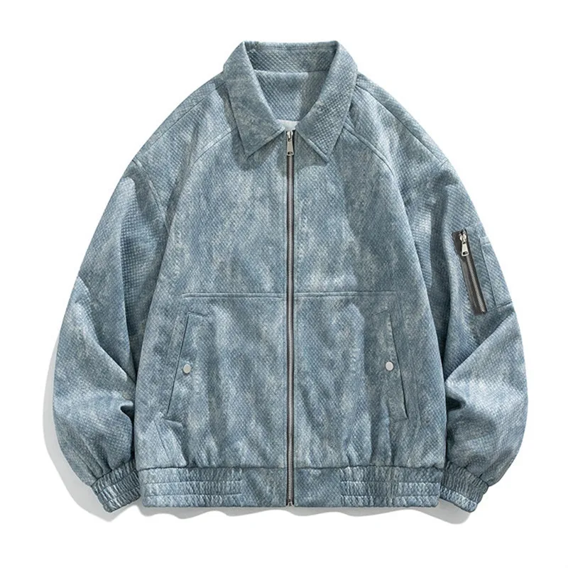 

2026 Spring Autumn Casual Loose Men's Jackets Long Sleeve Windproof Fashion Outwear Coat Male Solid Turn Down Collar Streetwear